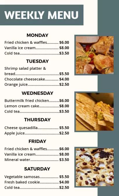 Free Weekly Menu 的图像结果