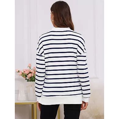 Women's Maternity Tunic High Low Tops Half Zip Long Sleeve Mock Neck ...