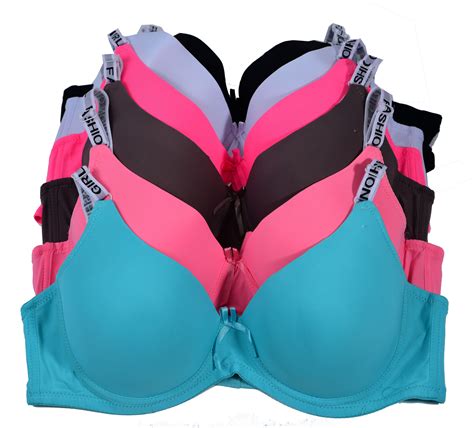 Pink - Women Bras 6 pack of Bra B cup C cup D cup DD cup Size 36DD ...