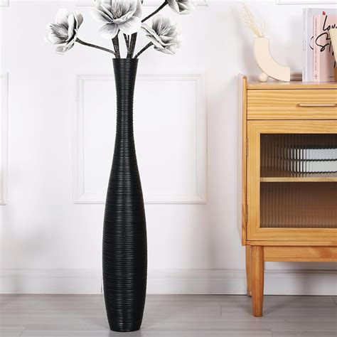 Leewadee Decorative Tall Floor Vase for Living Room Decor, 85 cm, Black ...