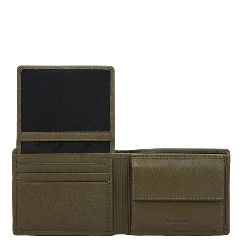Military Green Bifold Leather Mens Wallet – Da Milano