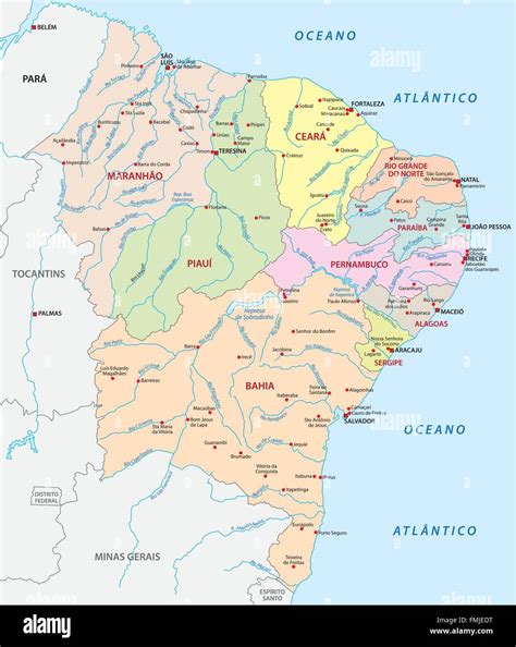 map of the northeast region,brazil Stock Vector Image & Art - Alamy