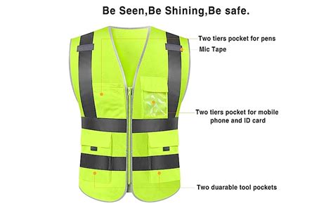 VRITRAZ Reflective Safety Vest, High Visibility Neon Waistcoat for ...