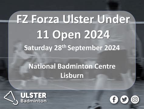 FZ Forza Ulster U11 Open 2024, National Badminton Centre, 36 Belfast ...