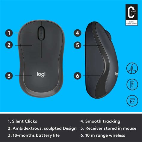 Logitech M220 / Silent Buttons, 1000 DPI Tracking, Ambidextrous ...