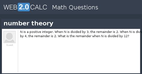 View question - number theory