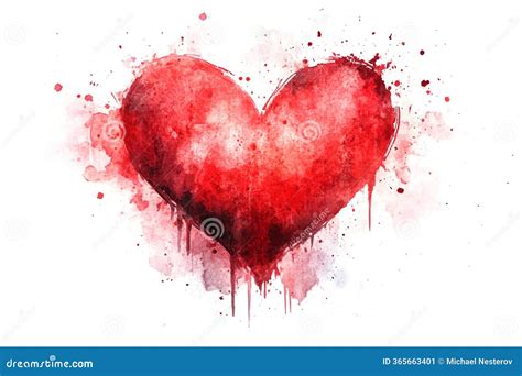 Red Heart With Dripping Paint On White Background. World Blood Donor ...