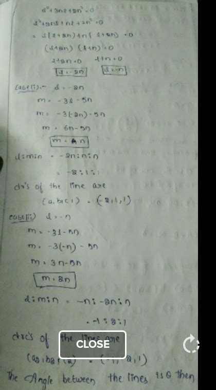 find the angle between the lines whose direction cosines satisfy the ...