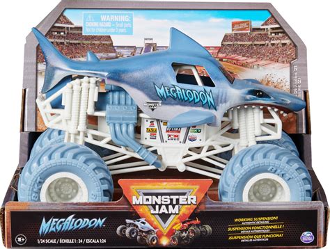 Monster Jam, Official Megalodon Monster Truck, Collector Die-Cast Vehicle, 1:24 Scale, Kids Toys ...