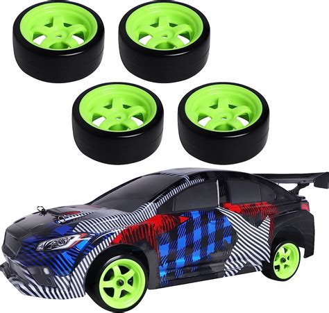 Buy Hobbyfire 12mm Hex RC Drift Car Wheels and Hard Slick Tires for 1/ ...
