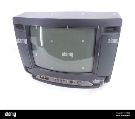 CRT TV is black, isolated on a white background Stock Photo - Alamy