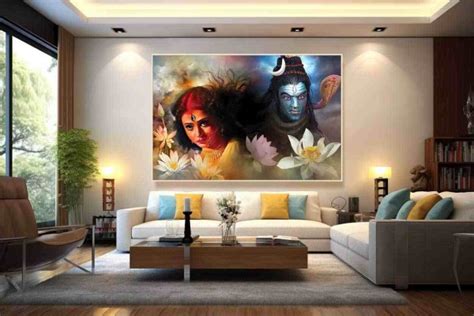 Lord Shiva Painting On Canvas big size Wall Canvas
