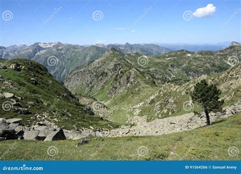 Pyrenean Mountains in Ariege, Occitanie in South of France Stock Photo ...