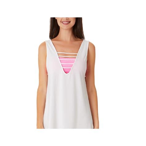 California Waves Junior's Swim Cover Up Dress Swimsuit White Size Small