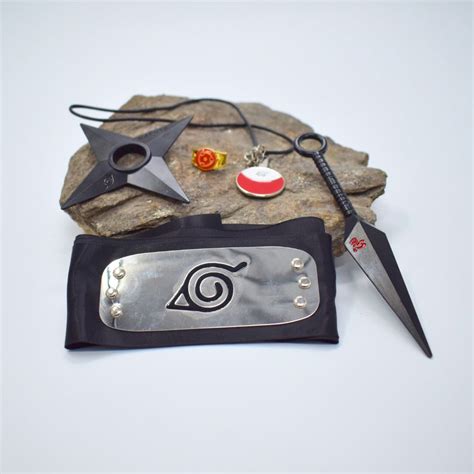 Naruto Ninja Tool Kit – Kunai, Shuriken, Headband, Ring & Necklace Set ...