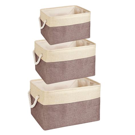 HOKIPO Eco-Friendly Foldable Cloth Storage Basket Bin Organizer, Set of ...