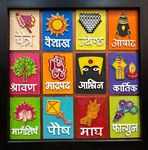 Marathi Calendar Month Home Wall Decor Frames - मराठी महिन्यांची फोटो ...