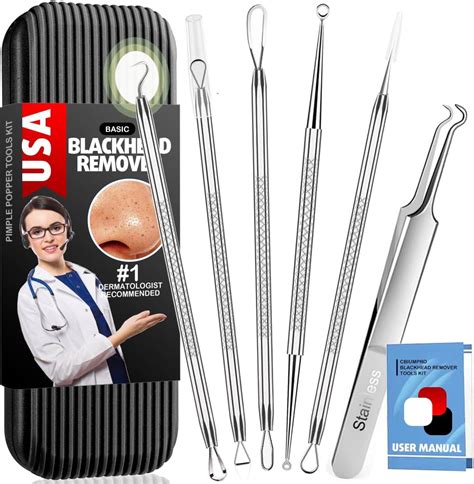 Amazon.com: Teenitor 7 in 1 Blackhead Remover Tools, Surgical Grade Pimple Popper Tool Kit ...