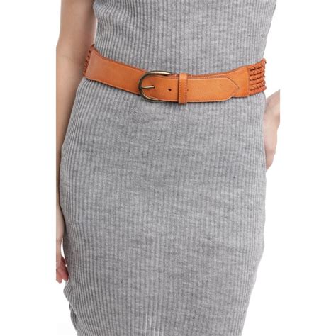 Buy ART N VINTAGE Women Semi Formal Leather Textured Tan Belt Online