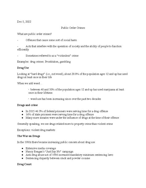 Public Order Crimes - Dec 5, 2022 Public Order Crimes What are public ...