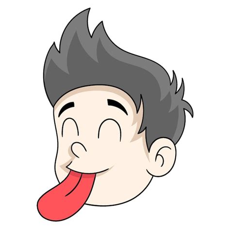 Premium Photo | Handsome face boy head was mockingly sticking out his ...