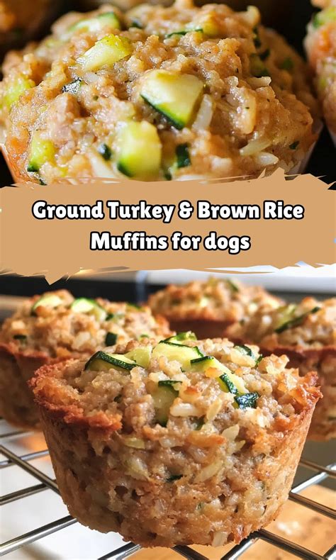 Ground Turkey & Brown Rice Muffins for Dogs: Healthy & Delicious ...
