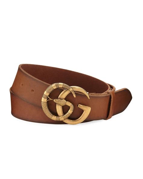 Gucci Cuoio Toscano Snake GG Belt in Brown for Men - Lyst