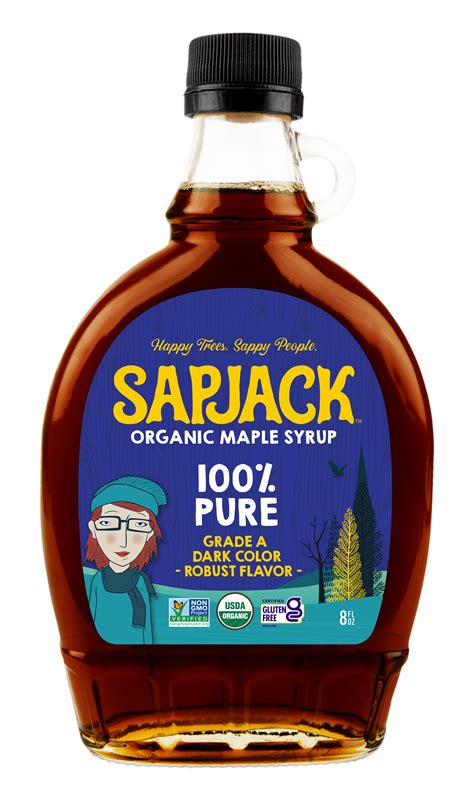 SAPJACK Vermont Grade A Dark Robust Maple Syrup, 8oz, 100% Pure ...