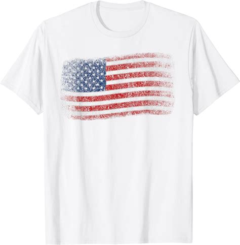 American Flag TShirt Men Women 4th of July Vintage USA Flag T-Shirt ...