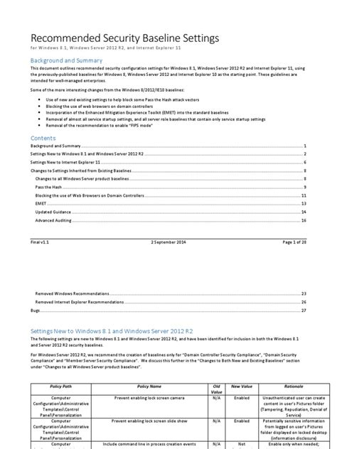 Image result for System Baseline Security Configuration Document Template