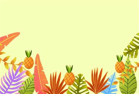 Vertical background with tropical spring foliage frame | Premium PSD