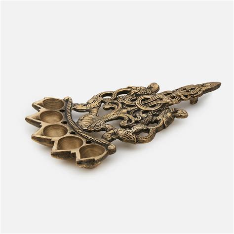 Brass Pancha Deepam Peacock Oil Diya/Lamp With Handle – DecorTwist