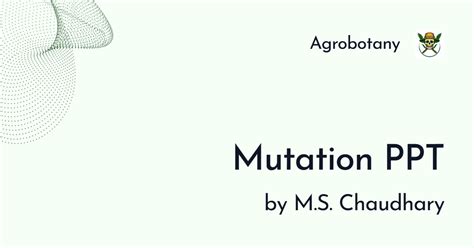 Mutation PPT - Agrobotany