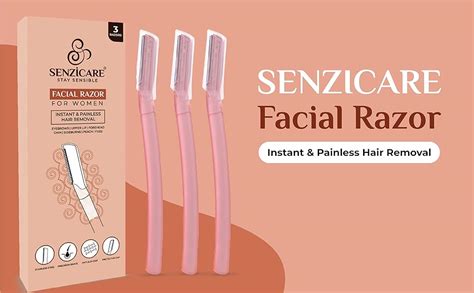 Senzicare Reusable Face Razor for Women Facial Hair- 3 Razors ...