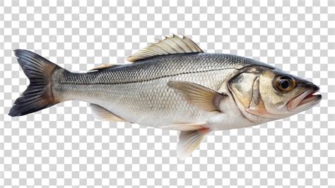 Premium PSD | Fresh sea bass fish on white plate isolated on ...