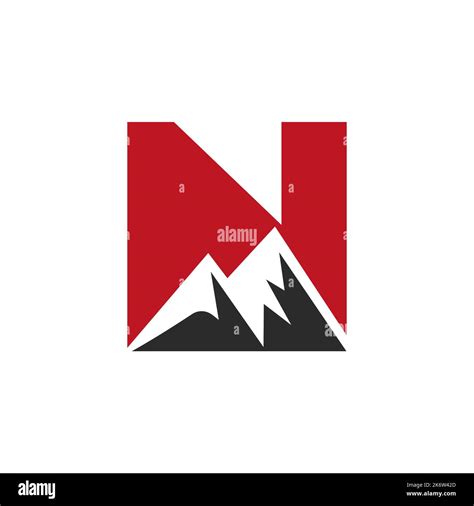 Letter N Mount Logo Vector Sign. Mountain Nature Landscape Logo Combine ...