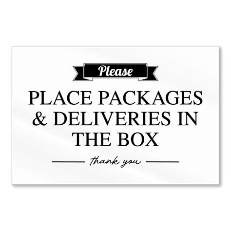 Amazon.com : Please Place Packages & Deliveries in the Box Sign ...