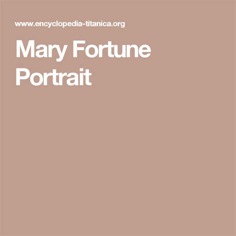 Mary Fortune Portrait | Titanic survivors, Titanic, Fortune