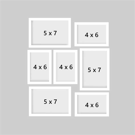 Memory Wall Collage Photo Frame - Set of 7 Photo Frames for 3 Photos of ...