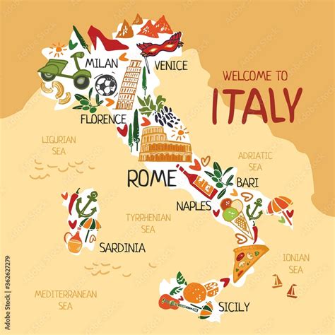 Printable Map Italy 的图像结果