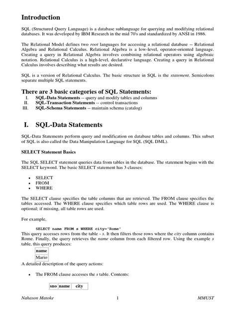 Database Tutorial PDF 的图像结果