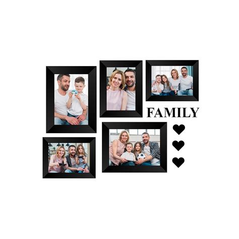 Memory Wall Collage Photo Frame - Set of 5 Photo Frames for 3 Photos of ...