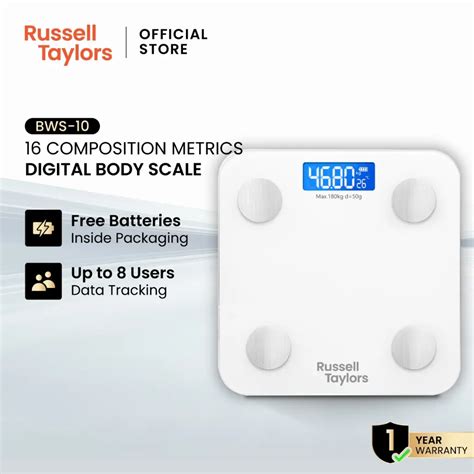 Russell Taylors Body Fat Smart Bluetooth Weighing Scale BWS-10 Body ...