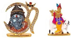 Kanhagift Set of 2 Lord Shiv Shankar God Idol Statue & Lord Krishna ...