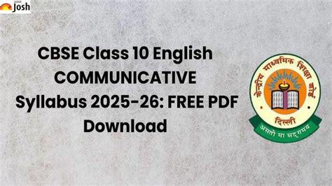 CBSE Class 10 English Language & Literature Syllabus 2025–26: Download ...