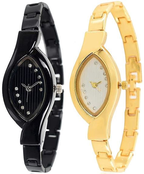 PAPIO Analog Multi-Colour Dial Women's Watch-Infy Gold+Black : Amazon ...