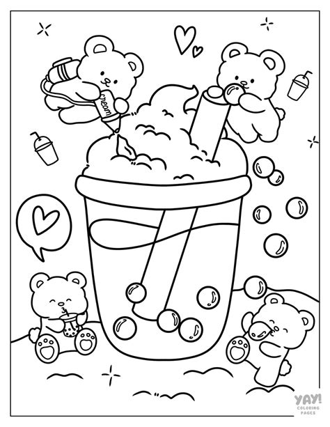 Sanrio Coloring Pages Boba
