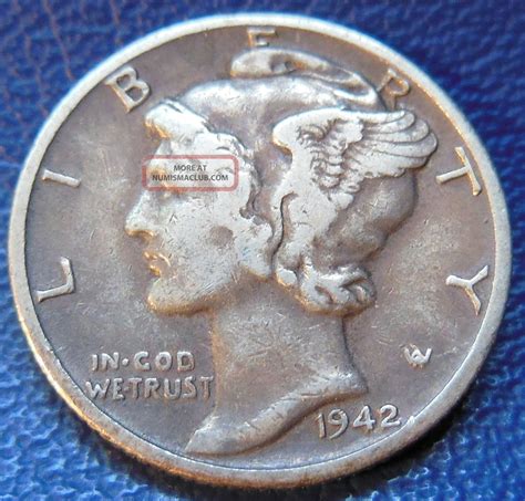 1942/1 D Overdate Mercury Dime Extra Fine Xf Variety Key Date Us Coin 8059