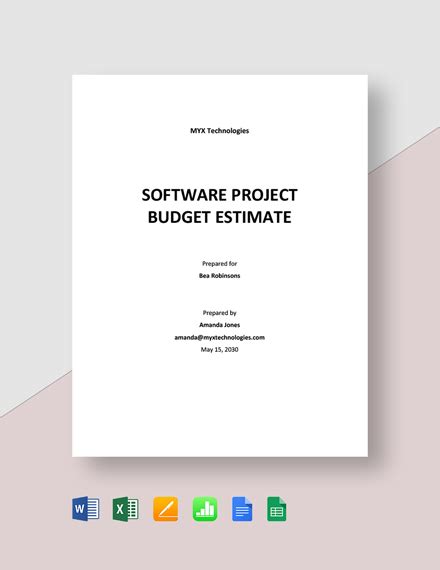 Image result for Software Project Estimate Template