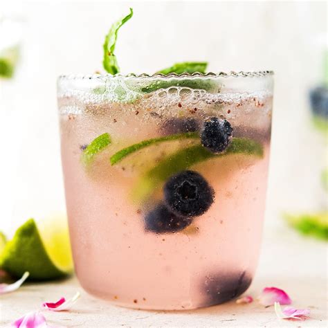 Blueberry lime elderflower mocktail